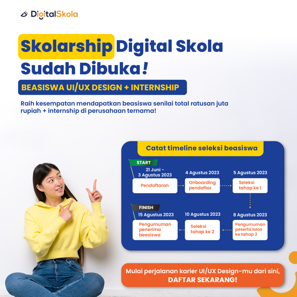 Beasiswa UI UX Design & Internship by Digital Skola: Timeline 