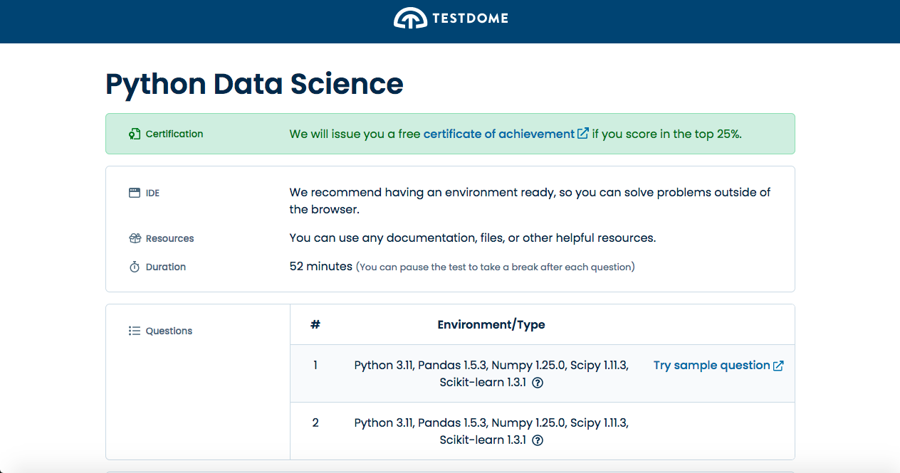 Data Science Test: Python 