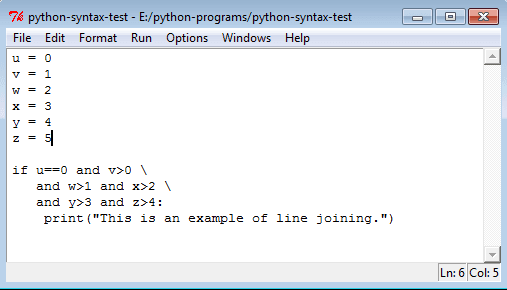 Syntax Python