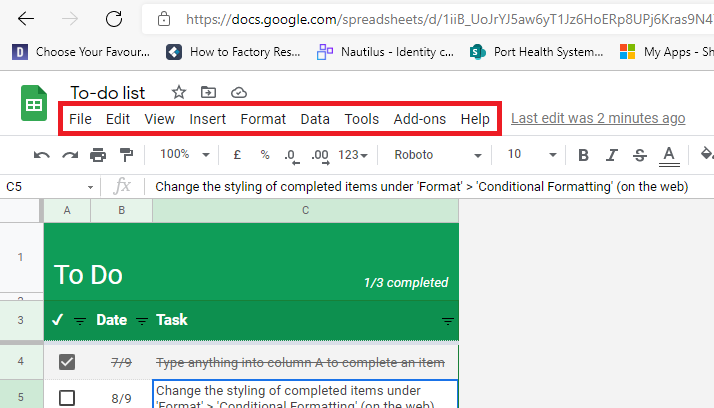 Fitur dan Fungsi Google Sheets