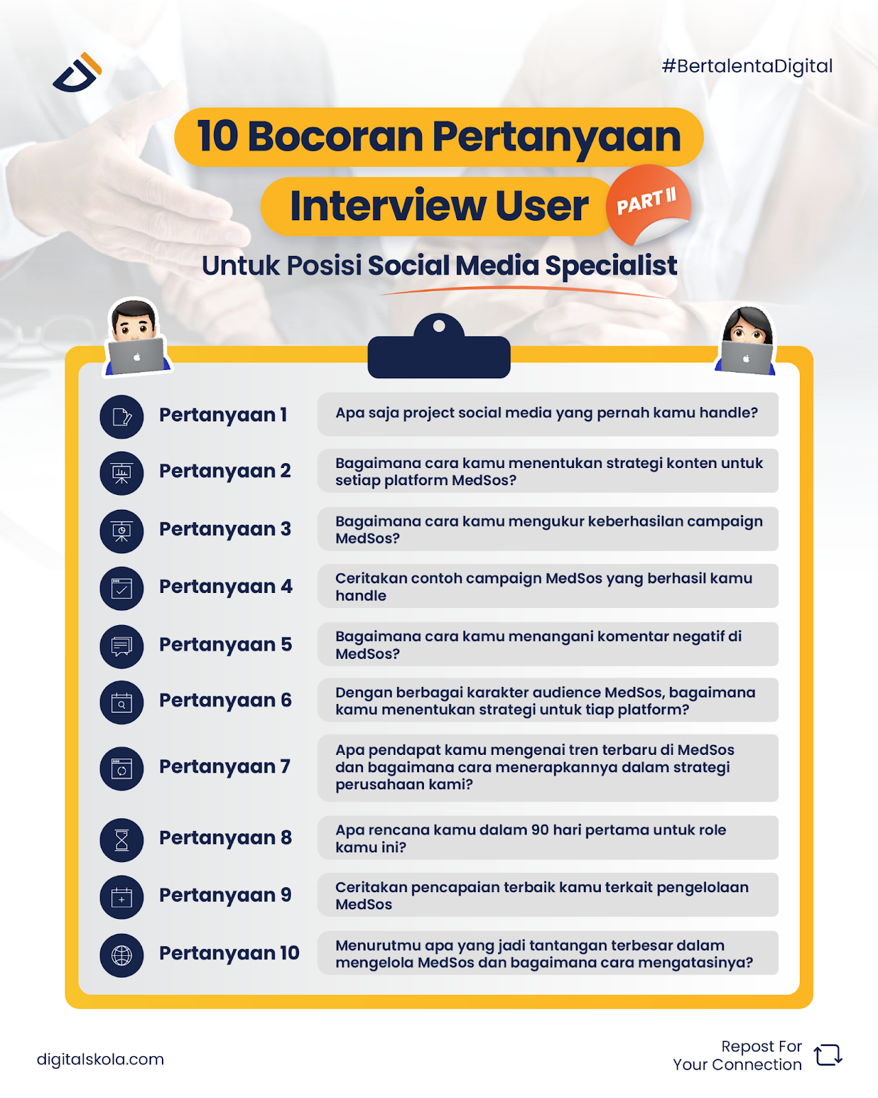 Bocoran Pertanyaan Interview User Untuk Posisi Social Media Specialist 