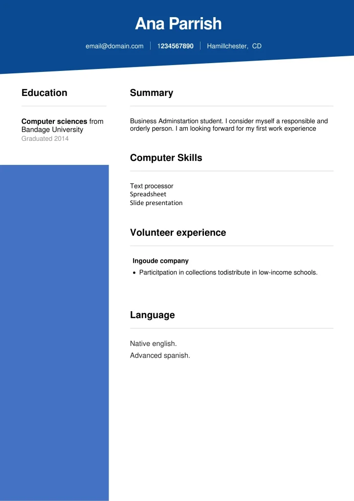 contoh cv bahasa inggris