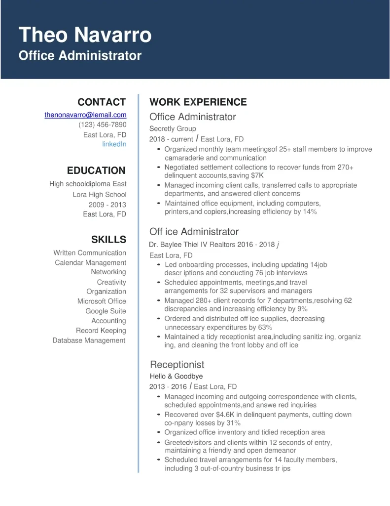 contoh cv bahasa inggris