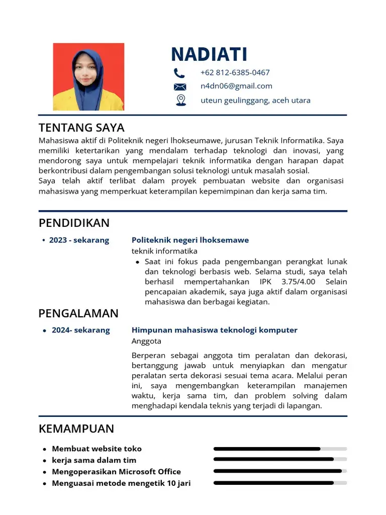 CV Beasiswa Fokus Kegiatan Sosial