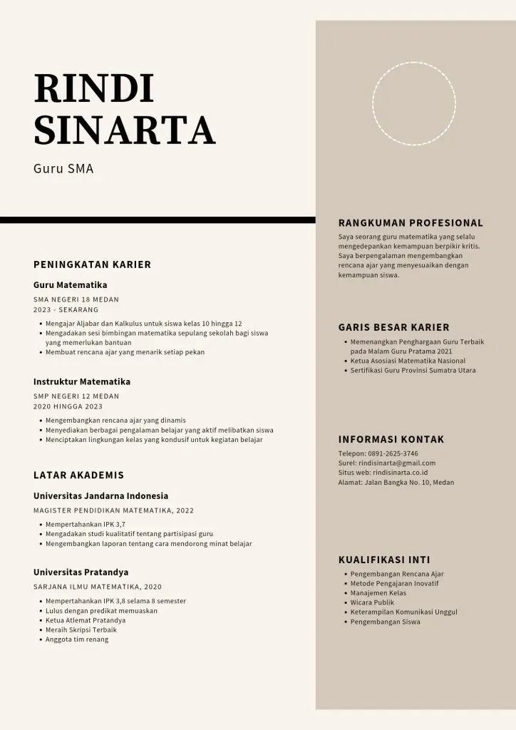 CV Guru Fokus Kegiatan Organisasi & Ekstrakurikuler