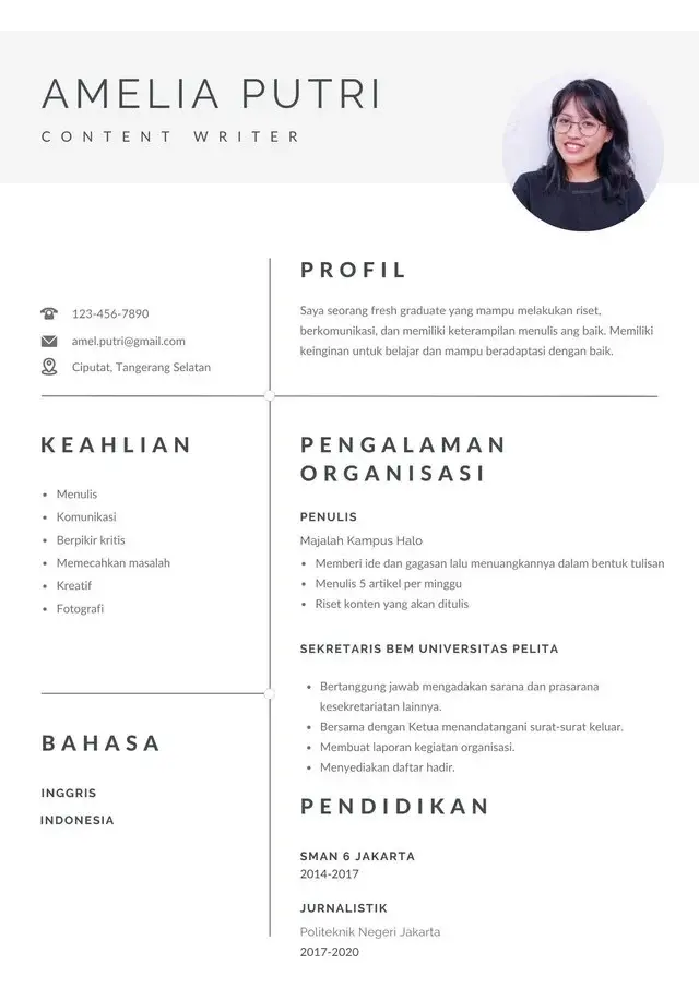  contoh cv lulusan sma 