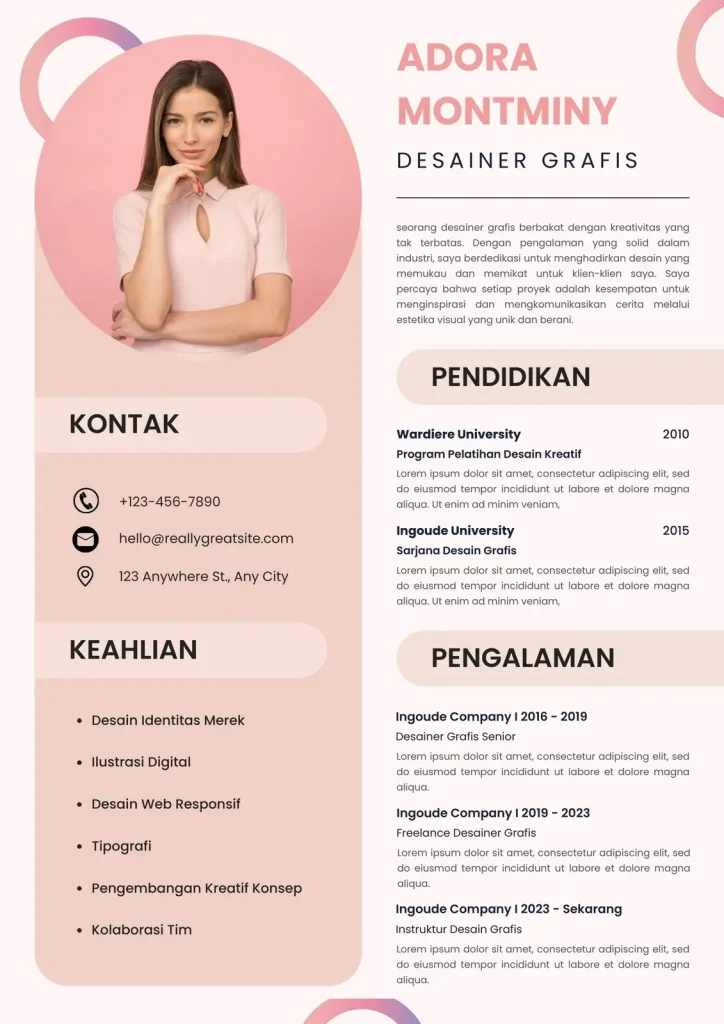 contoh cv mahasiswa