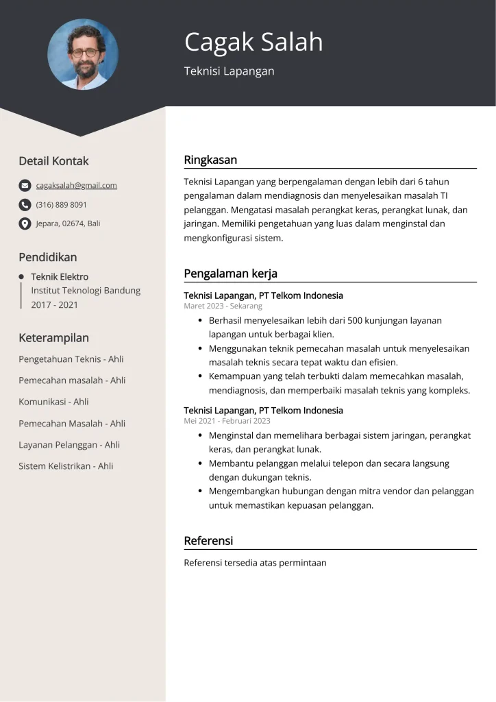 contoh cv lamaran kerja