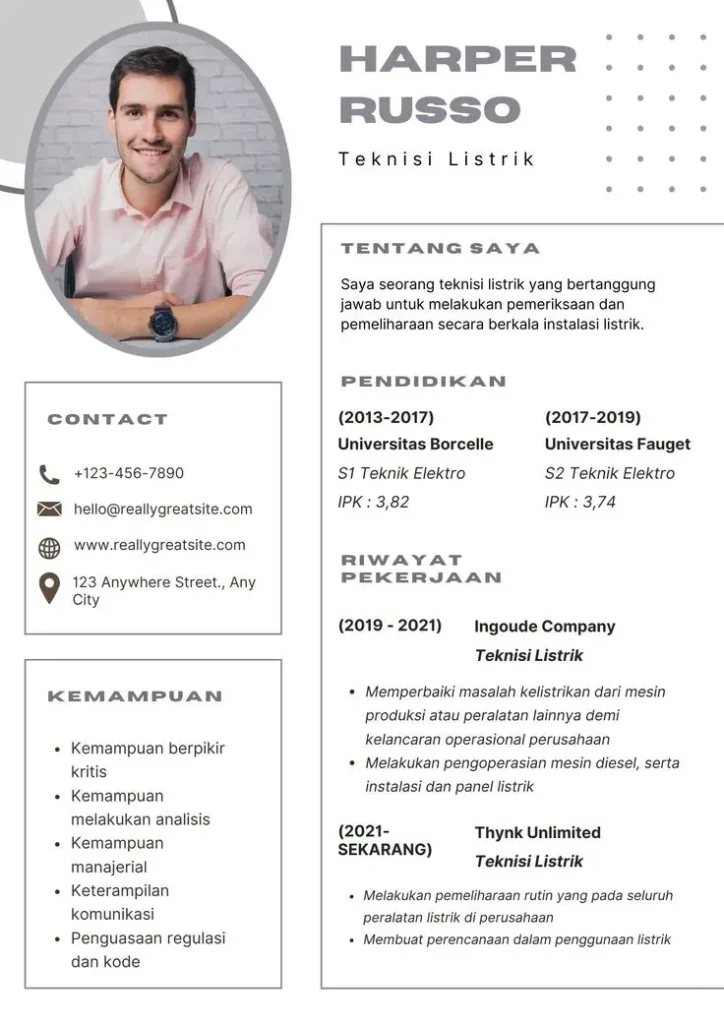 contoh cv riwayat hidup