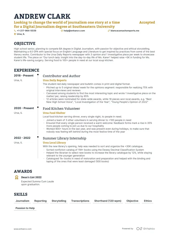 contoh cv mahasiswa