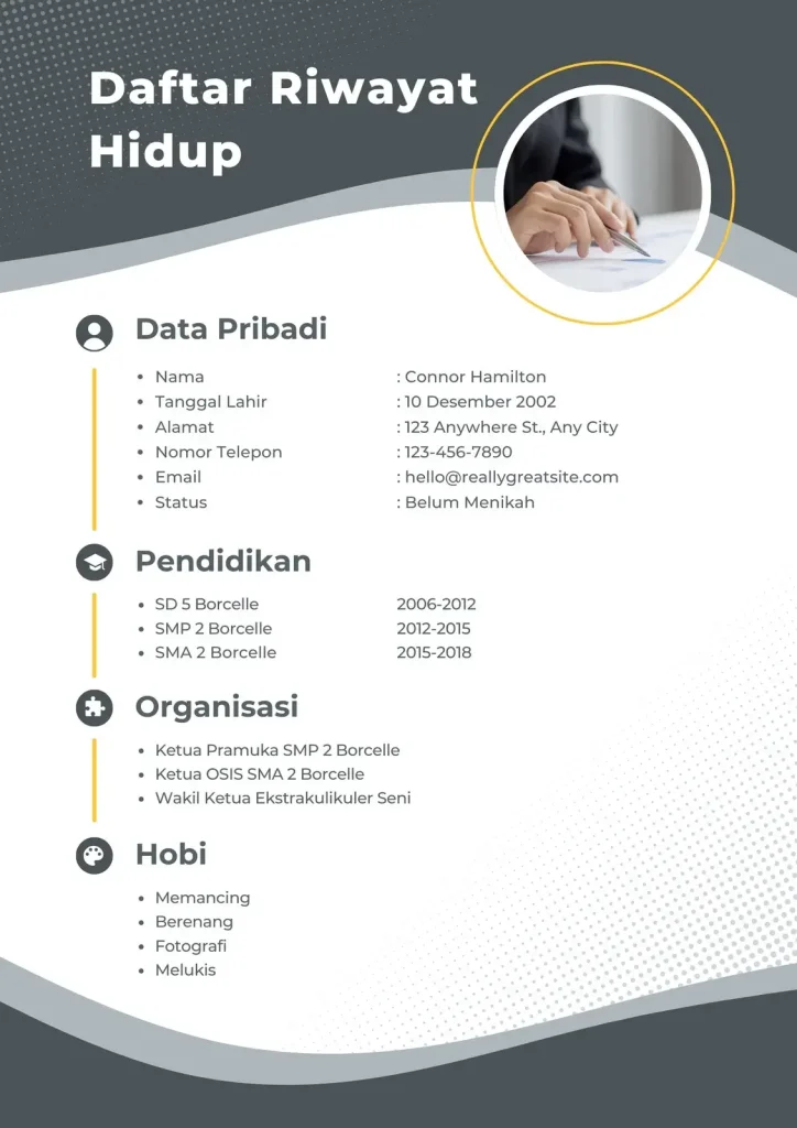 Contoh Singkat Daftar Riwayat Hidup