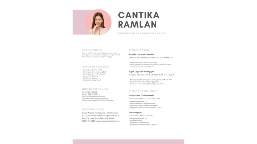 contoh cv mahasiswa yang masih kuliah