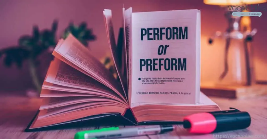 perbedaan preform dan perform dalam bahasa inggris