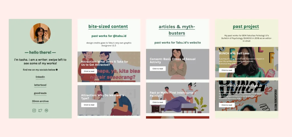contoh portofolio content creator