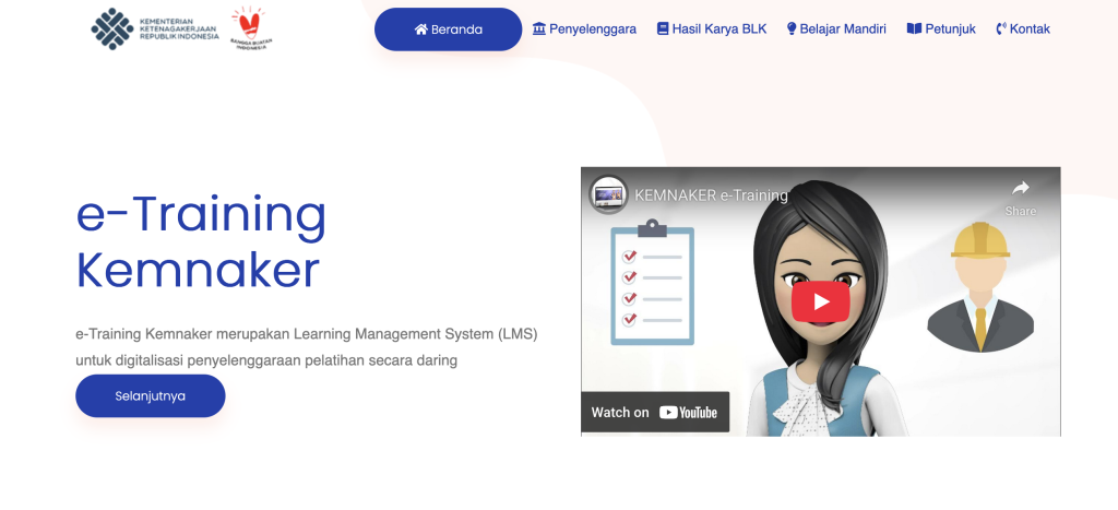 Pelatihan UI/UX di Platform e-Training Kementerian Ketenagakerjaan RI